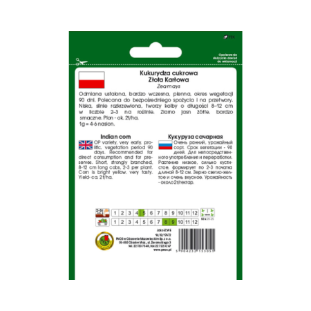 Kukurydza cukrowa Złota Karłowa 20G tył.png