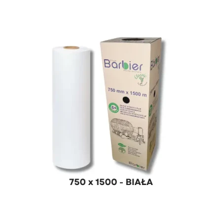Folia do sianokiszonki BARBIER CLASSIC 750mm x 1500m, Biała