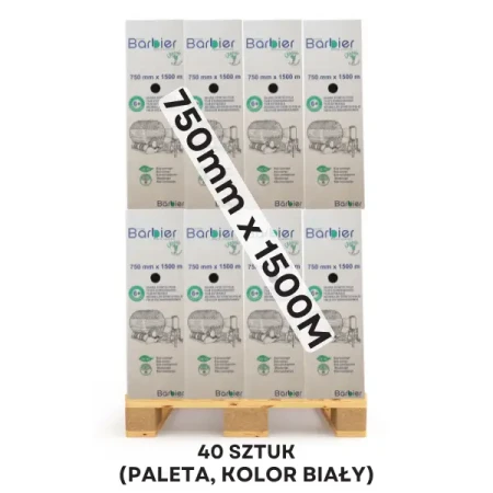 Folia do sianokiszonki BARBIER CLASSIC 750mm x 1500m, Biała, paleta