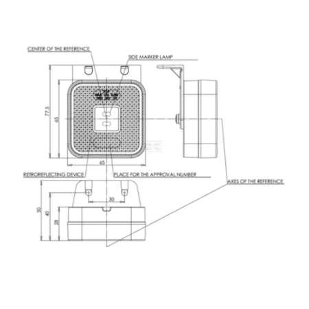 Lampa obrysowa LED kwadratowa z przewodem i uchwytem