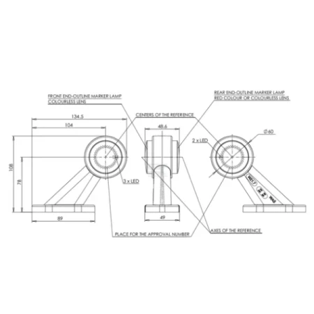 Lampa obrysowa LED 12/24V LA30001