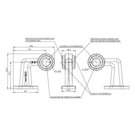 Lewa lampa obrysowa LED LA30008