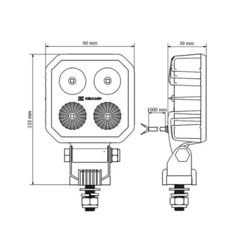 Lampa robocza LED opryskiwacz 10/30V 9W niebieska 2 szt. LA100021