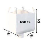 Worek big-bag 90x90x100cm/ 1000 kg,  otwarta góra lej dół