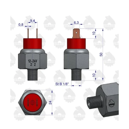 Hydrauliczny włącznik światła, czujnik STOP (płaskie) C-360 ORYGINAŁ