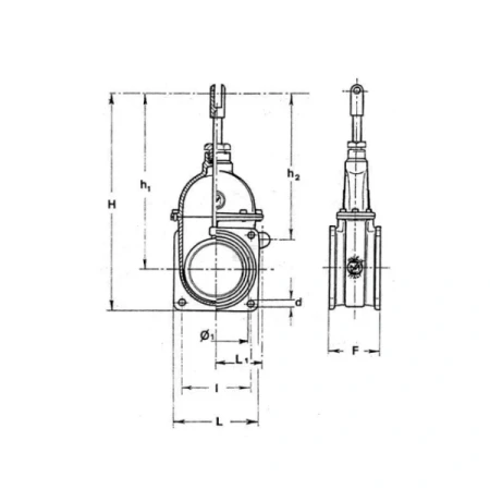 5000072 Kołnierzowy 4-otworowy zawór suwakowy 5"