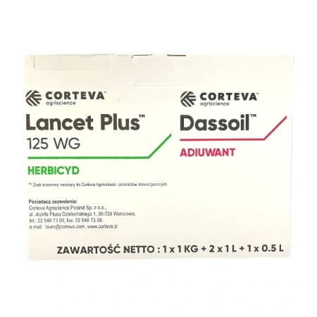 Herbicyd selektywny Lancet Plus 125 WG na 5 Ha 1Kg + Dassoil 2.5L