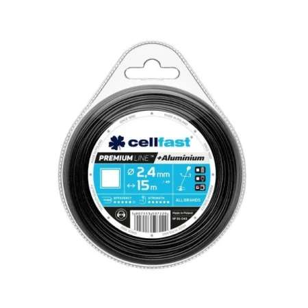 Żyłka tnąca PREMIUM - kwadrat 2,4 mm x 15 m CELLFAST 35-043