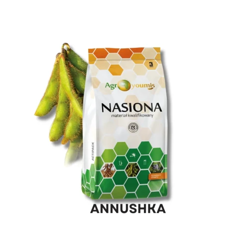 Przejdź do produktu Nasiona SOJA ANNUSHKA OSEVA, AGROYOUMIS zaprawa Maxim 025 FS + szczepionka HiCout Super Soy BASF + polimer