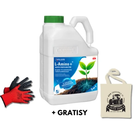 Polskie Aminokwasy AGRO-SORB L-Amino+ AZOTO-FOSFO-BACTER STYMULATOR WZROSTU I NAWOŻENIA 5L