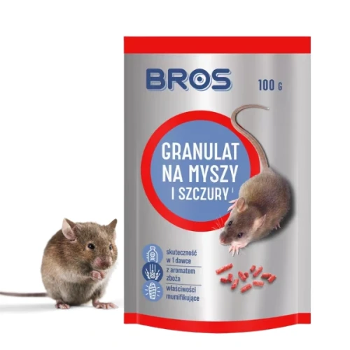 Przejdź do produktu Granulat na myszy i szczury, 100g, BROS - saszetka