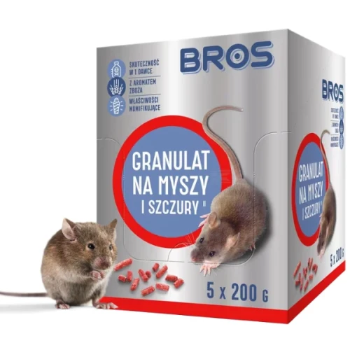 Przejdź do produktu Granulat na myszy i szczury, 1kg - 5 x doypack 200g