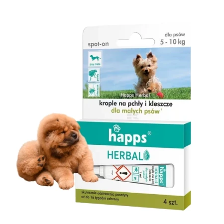 Herbal - krople na pchły i kleszcze dla małych psów, 5-10kg