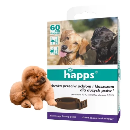 Przejdź do produktu Obroża przeciw pchłom i kleszczom dla dużych psów, HAPPS