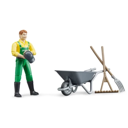 Zabawka BRUDER Mężczyzna z taczką