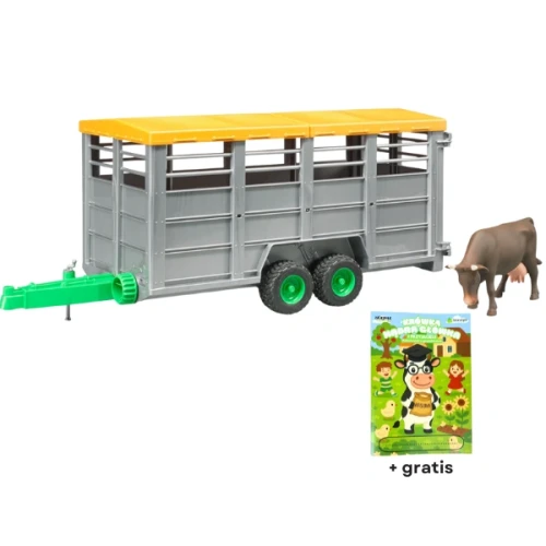 Przejdź do produktu Zabawka BRUDER Przyczepa do transportu bydła + 1 krowa U02227