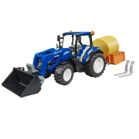 Zabawka New Holland T5.120 z ładowaczem czołowym, wywrotką i widłami - U02187
