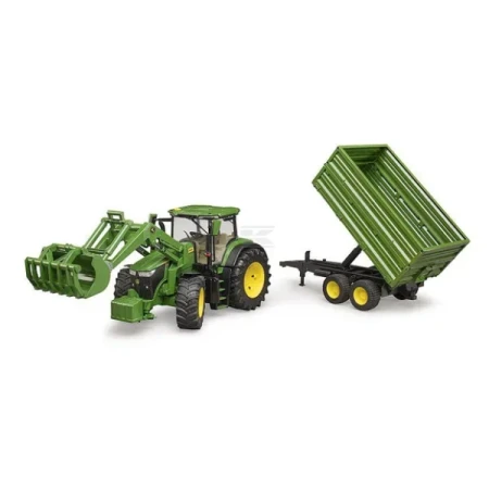 Ciągnik John Deere z ładowaczem czołowym i przyczepą U03155