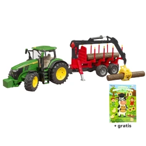 Zabawka BRUDER John Deere 7R 350 z transporterem drewna – U03154