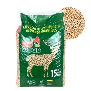 Pellet drzewny BIO WOOD 6 mm worek 15 kg ENplus A1 FSC
