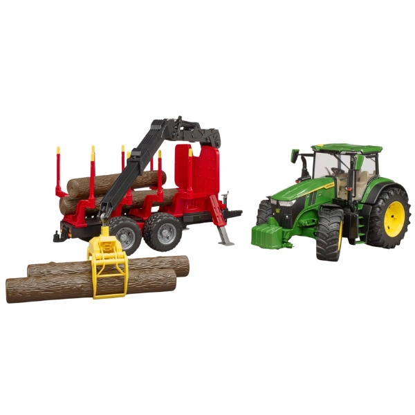 Zabawka BRUDER John Deere 7R 350 z transporterem drewna